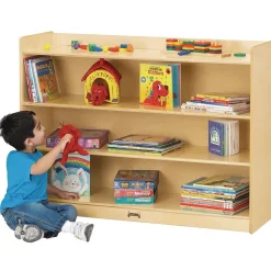35 1/2"H Mobile Adjustable Bookcase With Lip