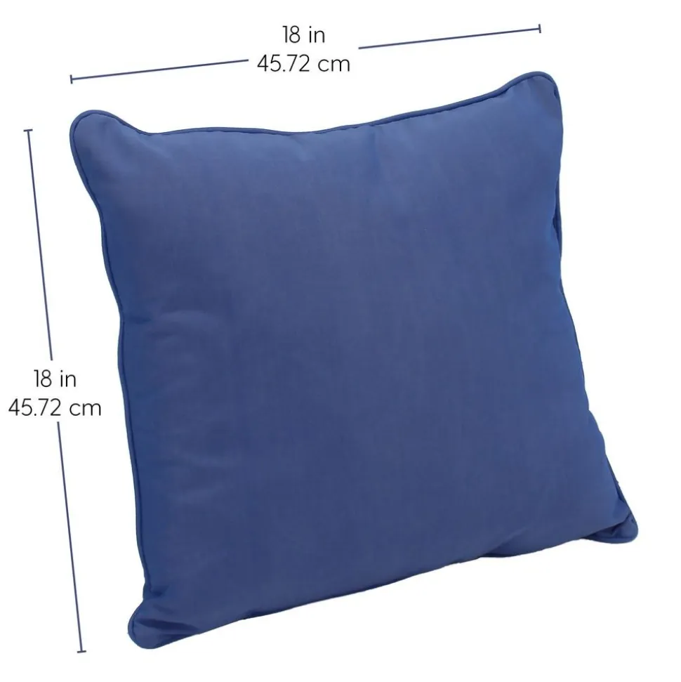 18" Indoor/Outdoor Pillows, 2 Pack - Denim Blue