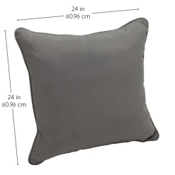 24" Indoor/Outdoor Pillows, 2 Pack - Grey