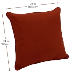 24" Indoor/Outdoor Pillows, 2 Pack - Rust Red