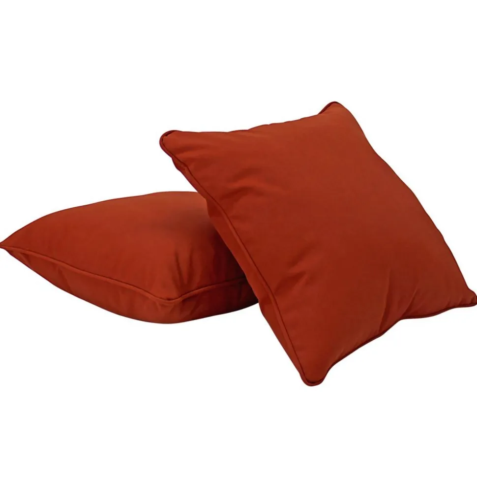 24" Indoor/Outdoor Pillows, 2 Pack - Rust Red