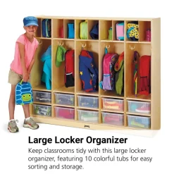 Jonti-Craft® Large Locker Organizer with 10 Colored Tubs