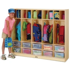 Jonti-Craft® Large Locker Organizer with 10 Colored Tubs