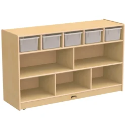 Jonti-Craft® Low Combo Mobile Storage with Clear Bins