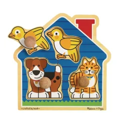 Jumbo Knob Puzzle - House Pets