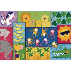 Jungle Jam Counting 4' x 6' Rectangle Pixel Perfect Carpet