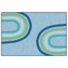 KIDSoft Large Rainbows Blue 4'x6'