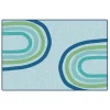 KIDSoft Large Rainbows Green 4'x6'