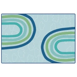 KIDSoft Large Rainbows Green 6'x9'