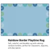 KIDSoft™ Rainbows Border Blue 6' x 9'