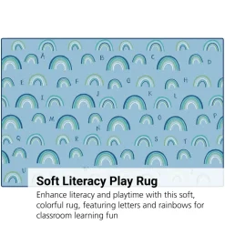 KIDSoft Rainbows Literacy Blue 4'x6'