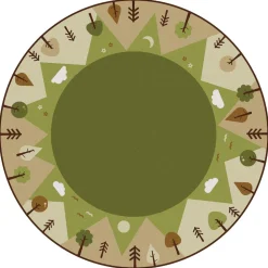 KIDSoft Tranquil Mountain Rug - Green 6' Round