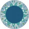 KIDSoft Tranquil Mountain Rug - Blue 6' Round