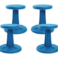 Kore Wobble Stool 12"H - Blue, Set of 4