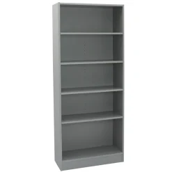 Laminate Bookcase 5-Shelf 72" Height - Gray
