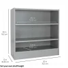 Laminate Bookcase 2-Shelf 30" Height - Gray