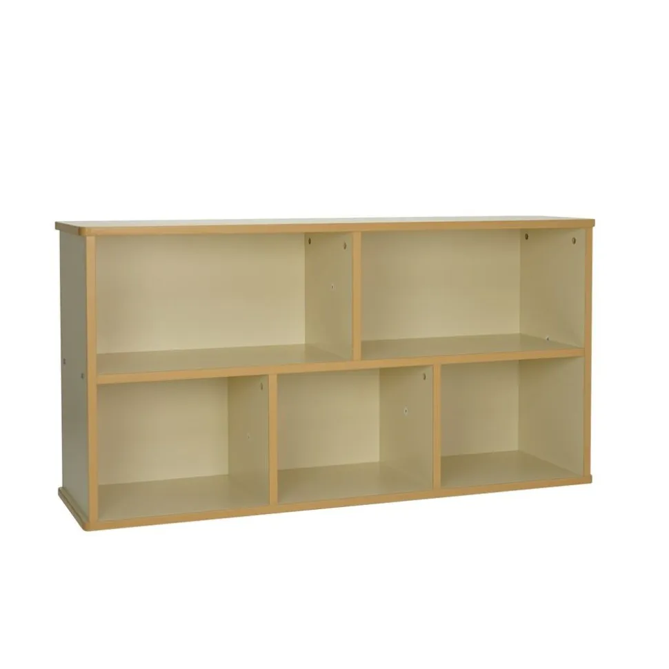 Laminate 5-Compartment Storage Cabinet 24" Height - Almond/Maple