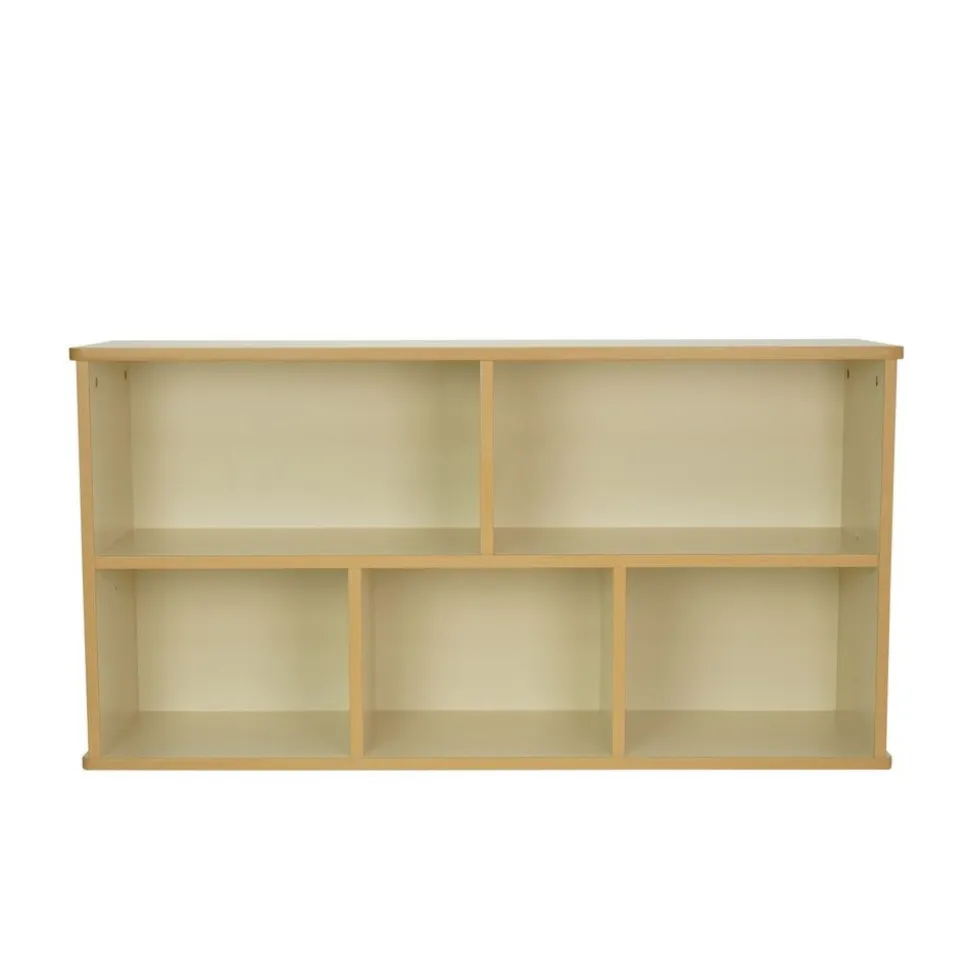 Laminate 5-Compartment Storage Cabinet 24" Height - Almond/Maple
