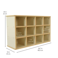 Laminate 12-Cubby Storage Cabinet - Almond/Maple
