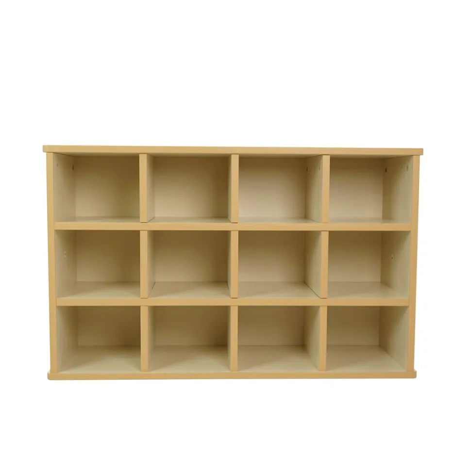 Laminate 12-Cubby Storage Cabinet - Almond/Maple
