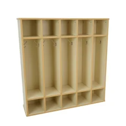 Laminate 5-Section Coat Locker - Almond/Maple
