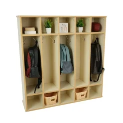 Laminate 5-Section Coat Locker - Almond/Maple
