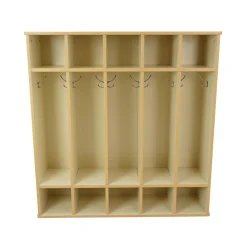 Laminate 5-Section Coat Locker - Almond/Maple
