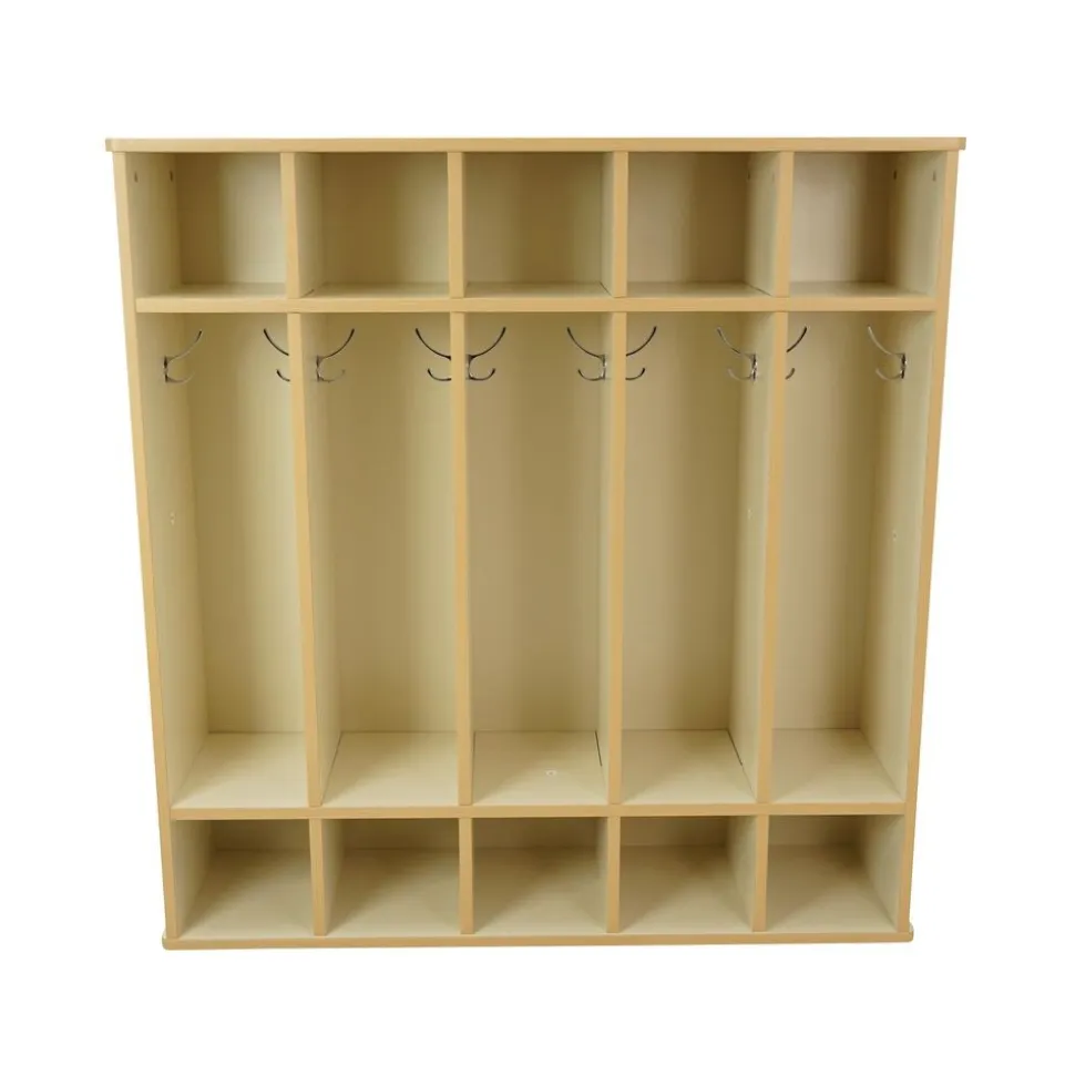 Laminate 5-Section Coat Locker - Almond/Maple
