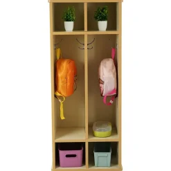 Laminate 2-Section Coat Locker - Almond/Maple