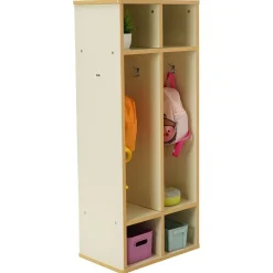 Laminate 2-Section Coat Locker - Almond/Maple