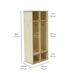 Laminate 2-Section Coat Locker - Almond/Maple