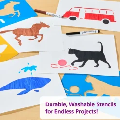 Large Washable Plastic Everyday Objects Stencils - Set of 12