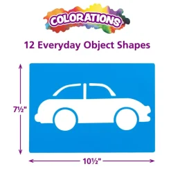 Large Washable Plastic Everyday Objects Stencils - Set of 12