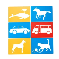 Large Washable Plastic Everyday Objects Stencils - Set of 12