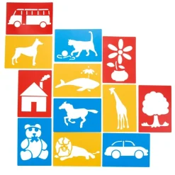 Large Washable Plastic Everyday Objects Stencils - Set of 12