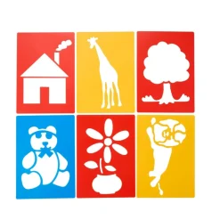 Large Washable Plastic Everyday Objects Stencils - Set of 12