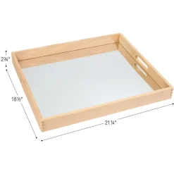 Large Wood Mirror Tray