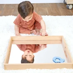 Large Wood Mirror Tray