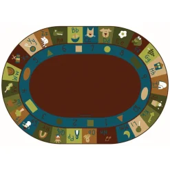 Learning Blocks Nature 6' x 9' Oval Premium Carpet