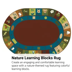 Learning Blocks Nature 6' x 9' Oval Premium Carpet