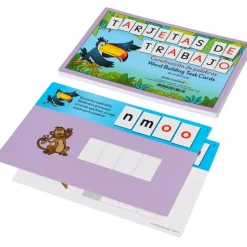 Letras y tarjetas de trabajo para la construcción de palabras (Spanish Word Building Task Cards And Letter Tiles) - 20 cards, 95 tiles