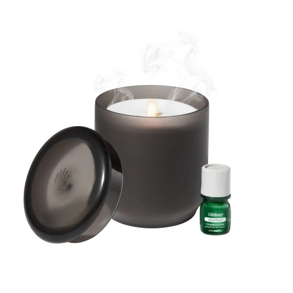 Lifelines Charcoal Flameless Candle Diffuser with ClickWick Essential Oil Blend