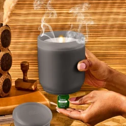 Lifelines Charcoal Flameless Candle Diffuser with ClickWick Essential Oil Blend