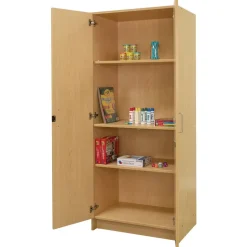 Locking Tall Laminate Storage - Maple/Maple, Ready to Assemble