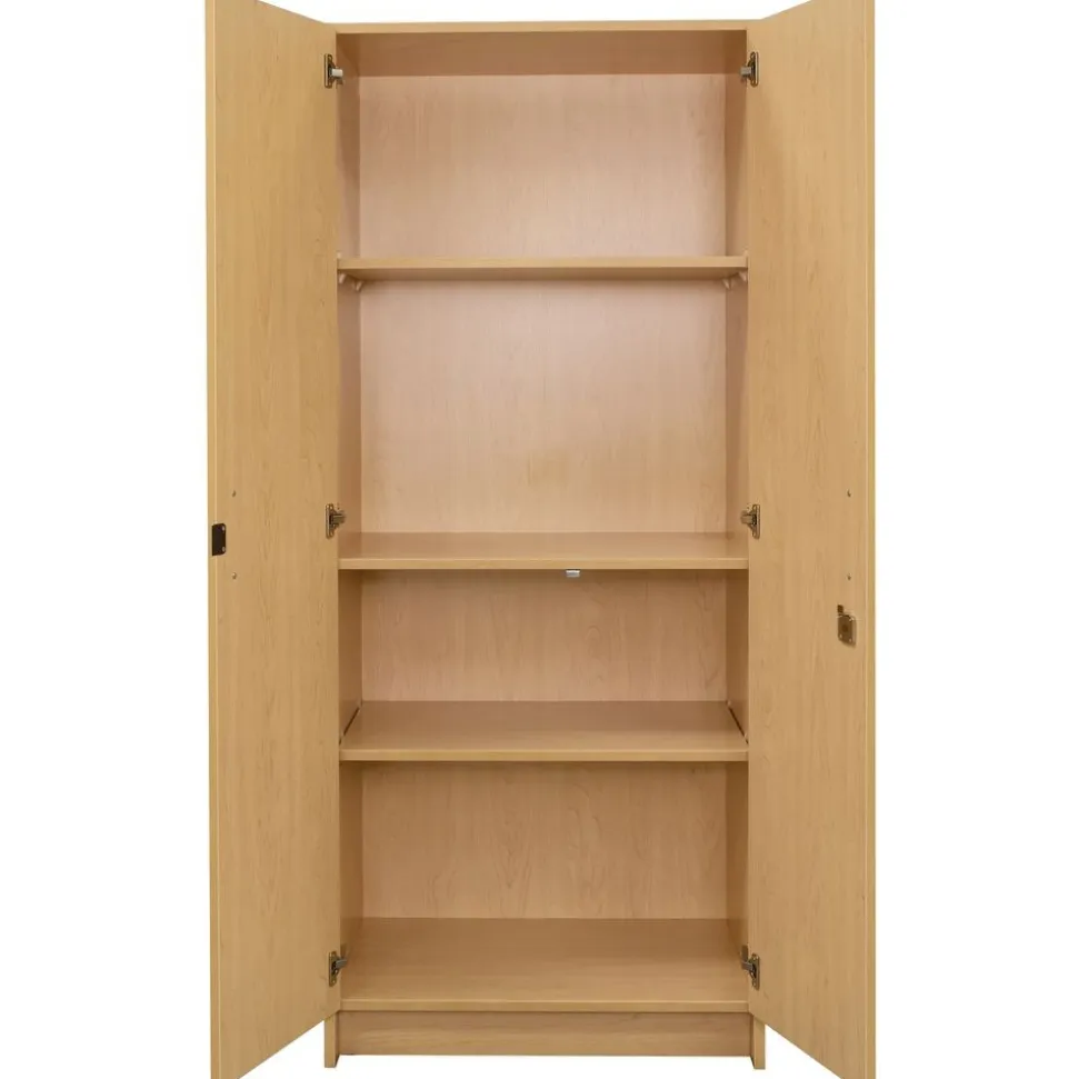 Locking Tall Laminate Storage - Maple/Maple, Ready to Assemble