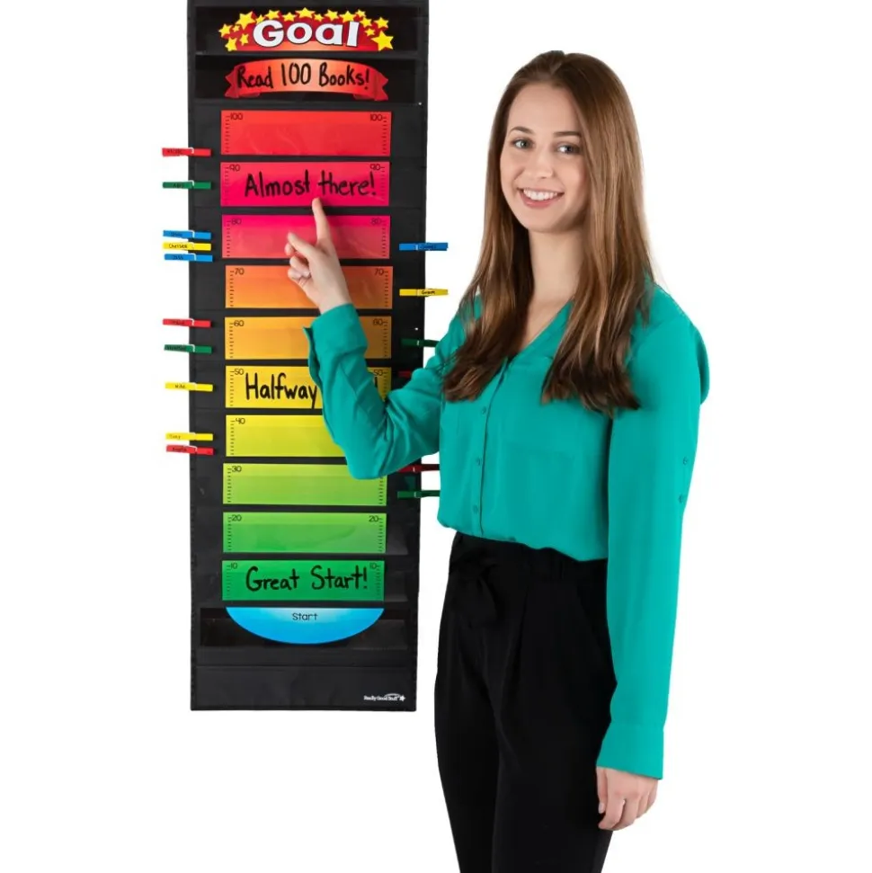 Long Rectangle Pocket Chart Black - 1 pocket chart