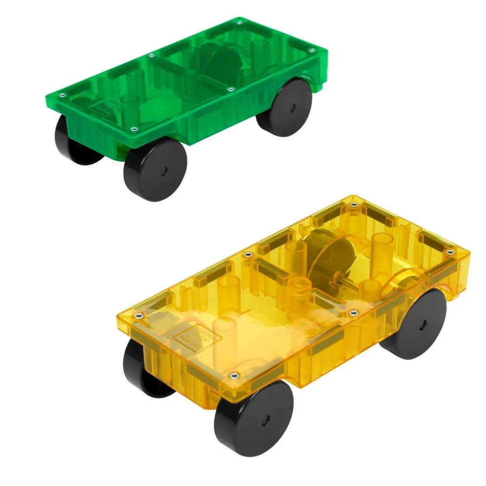 MAGNA-TILES® Car Expansion Green & Yellow - 2pcs