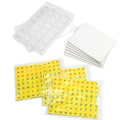 Magnetic Dry Erase Boards With Foam Letter Tiles - 6-Student Pack