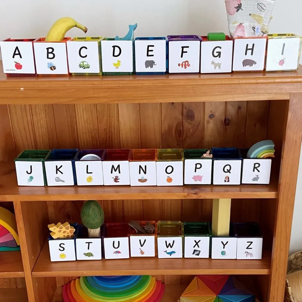 Magnetic Tile Toppers - Alphabet Uppercase - 40pcs
