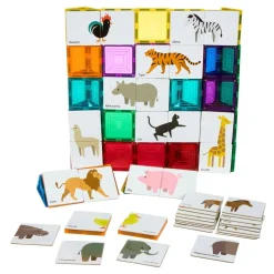 Magnetic Tile Toppers - Duo Animal Puzzle Pack - 40pcs